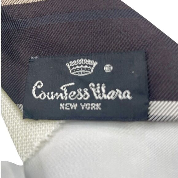 Vintage WOOLF BROTHERS COUNTESS MARA Tie Dark Brown and Light Brown, Preowned - Picture 4 of 7